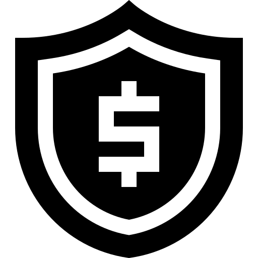 Financial security shield icon