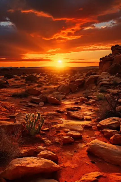 Arid desert in evening light