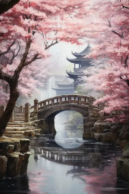 Blooming cherry blossoms