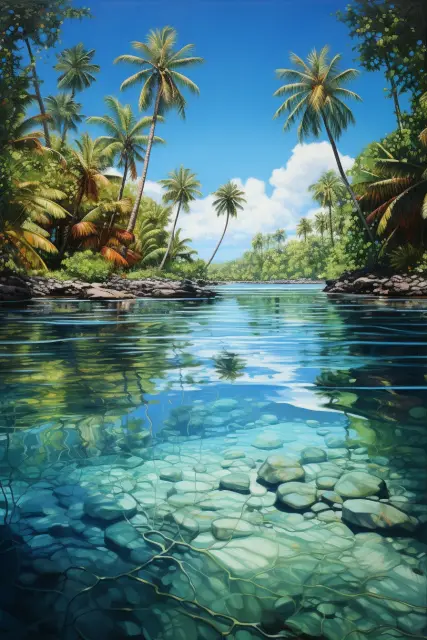 Tranquil coastal lagoon