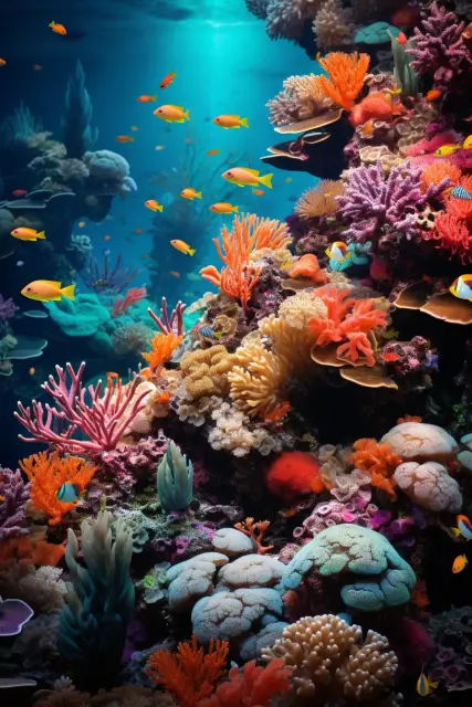 Coral reef full of marine life