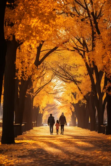 Autumn colours in a city park