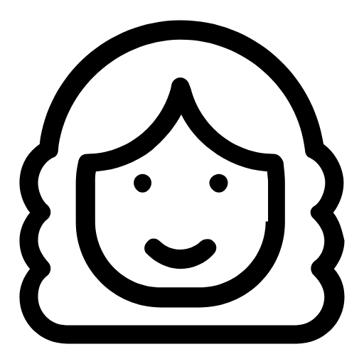 Woman with curly hair icon