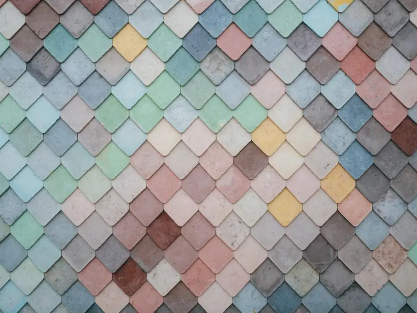 Pastel scale-shaped tiles
