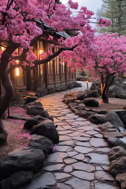 Japanese sakura garden