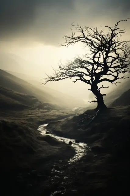 Fog-covered moors
