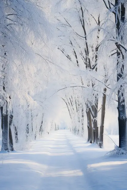 Snow-covered fir forest