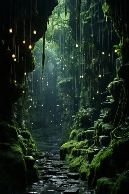 Moss-covered ancient forest