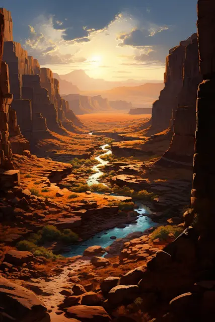 Sunny canyon cliffs