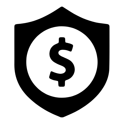 Financial security shield icon