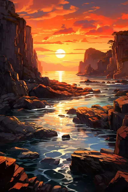Seaside cliffs at dawn