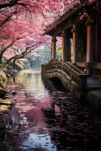 Blooming cherry blossoms