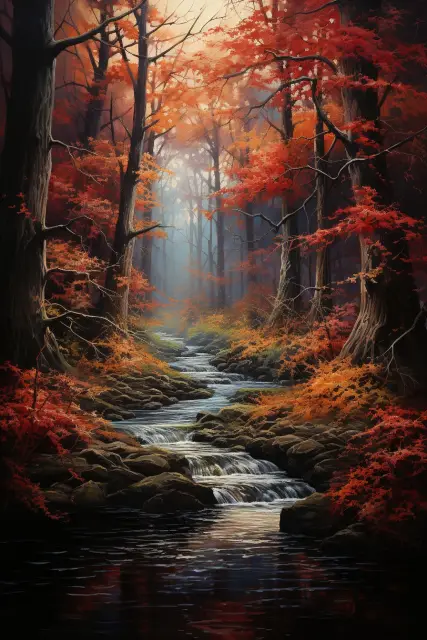 Autumn forest scene