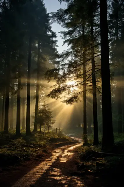 Fog-shrouded woodland