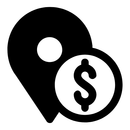 Location and coin icon