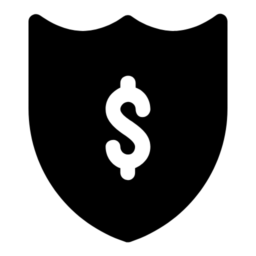 Financial security shield icon