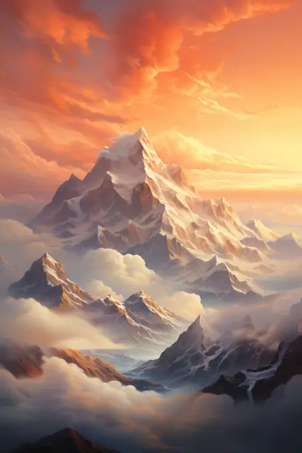 Dawn above a sea of fog