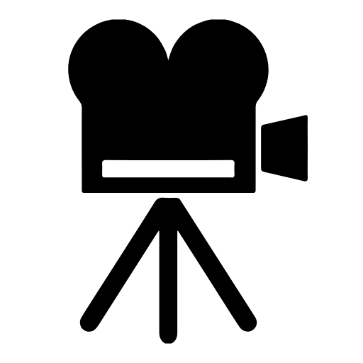 Movie camera on a tripod icon