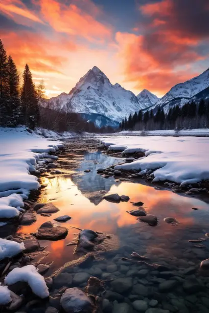 Mountain skyline at dusk