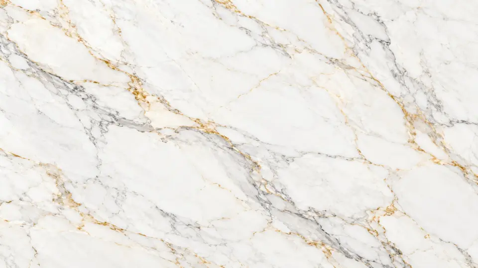 White marble with grey and gold veins