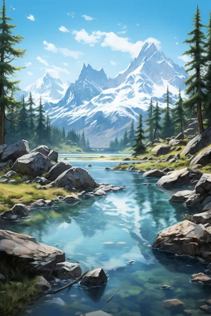 Secluded mountain lake