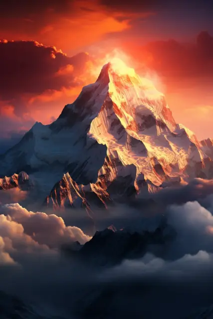 Dawn above a sea of fog
