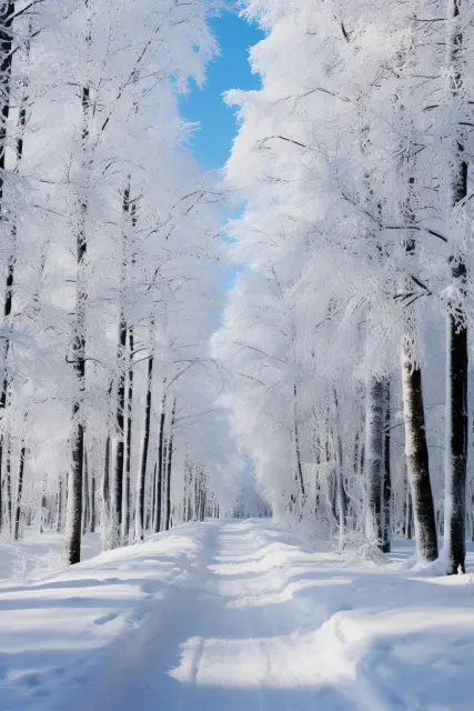 Snow-covered fir forest