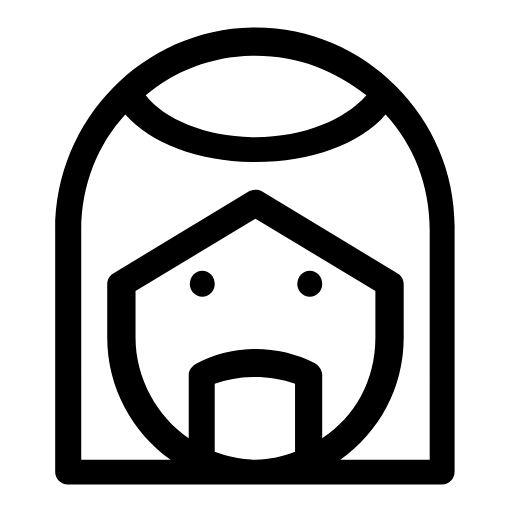 Bearded man with long hair icon