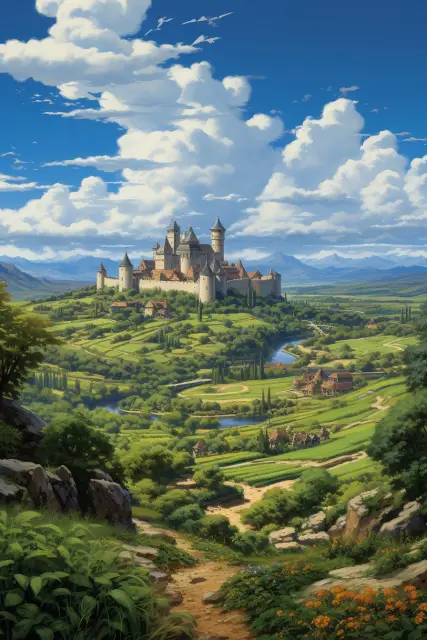 Fortress on a green hilltop