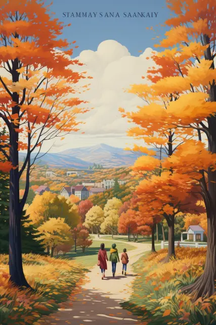 Autumn colours in a city park