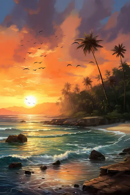Coastal sunset