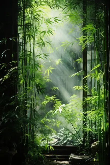 Peaceful bamboo grove