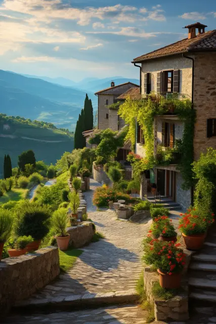 Italian hillside village