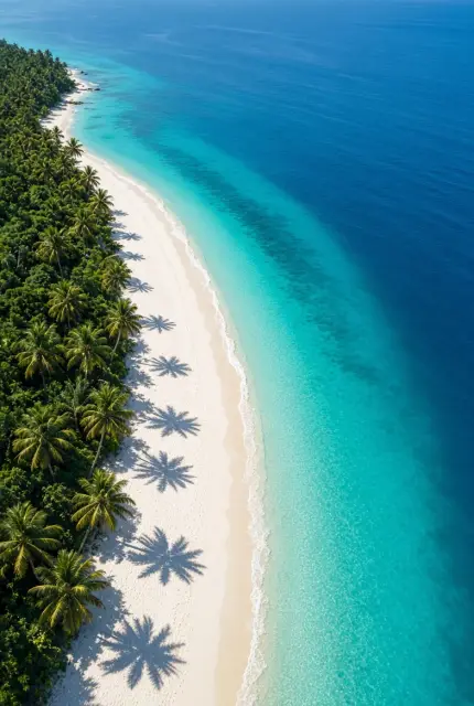 Tropical beach from above