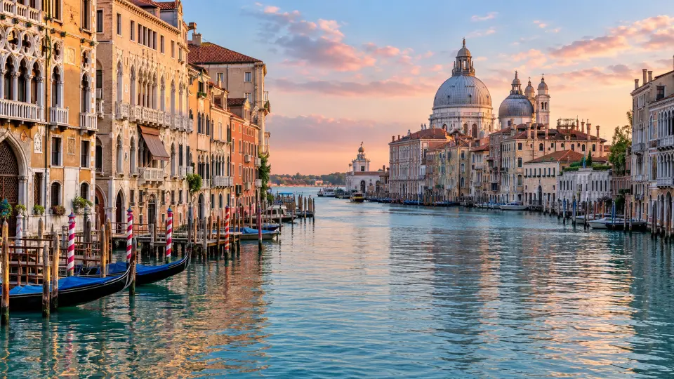 Grand Canal in Venice with gondolas