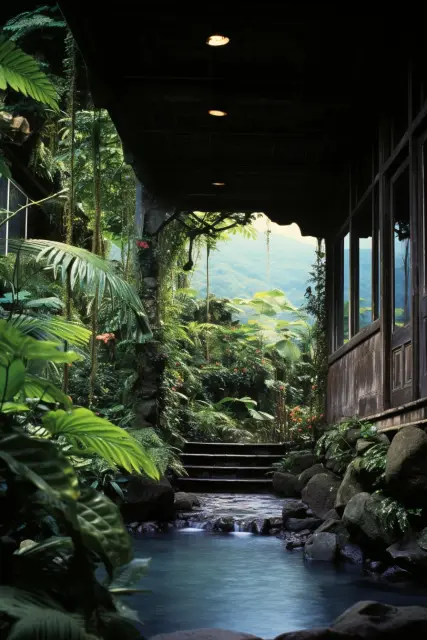 Secluded tropical waterfall