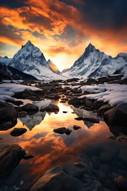 Mountain skyline at dusk