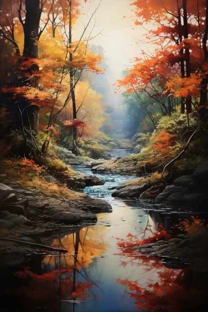 Autumn forest scene