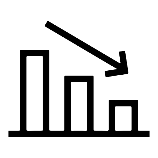 Declining bar chart icon