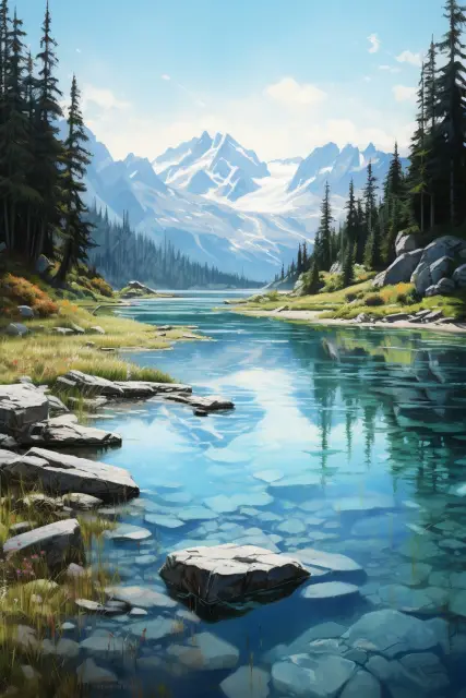 Secluded mountain lake