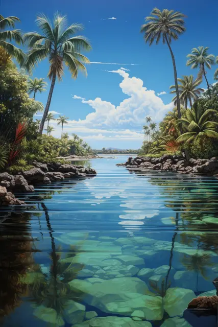Tranquil coastal lagoon