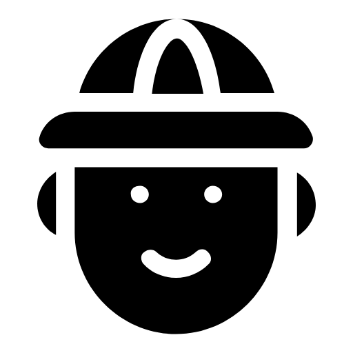 Builder in a hard hat icon