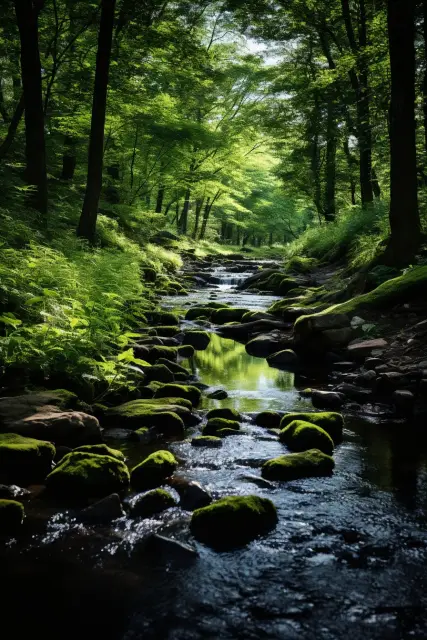 Peaceful woodland brook