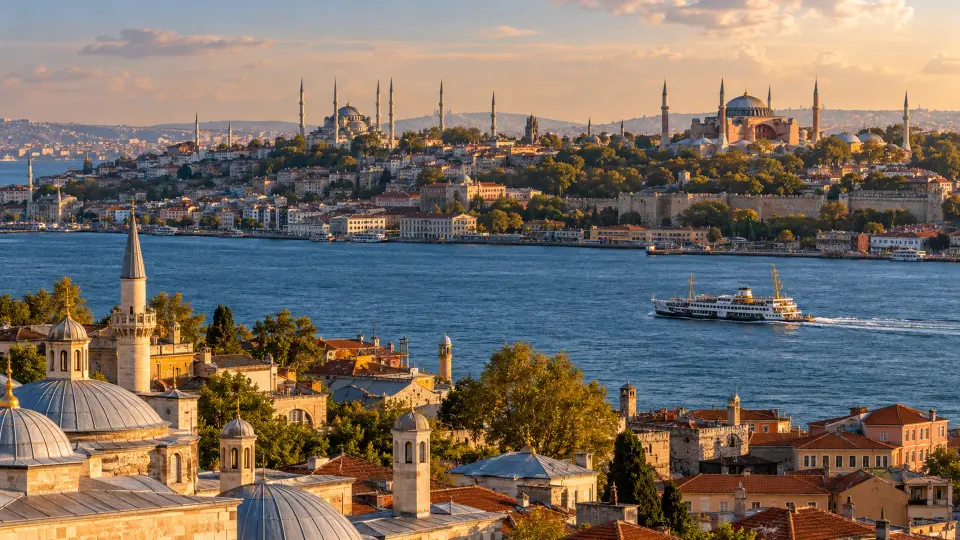 Istanbul mosques above the Bosphorus