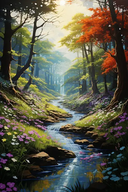 Magical woodland clearing