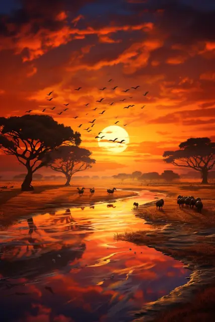 Herds on the golden savannah